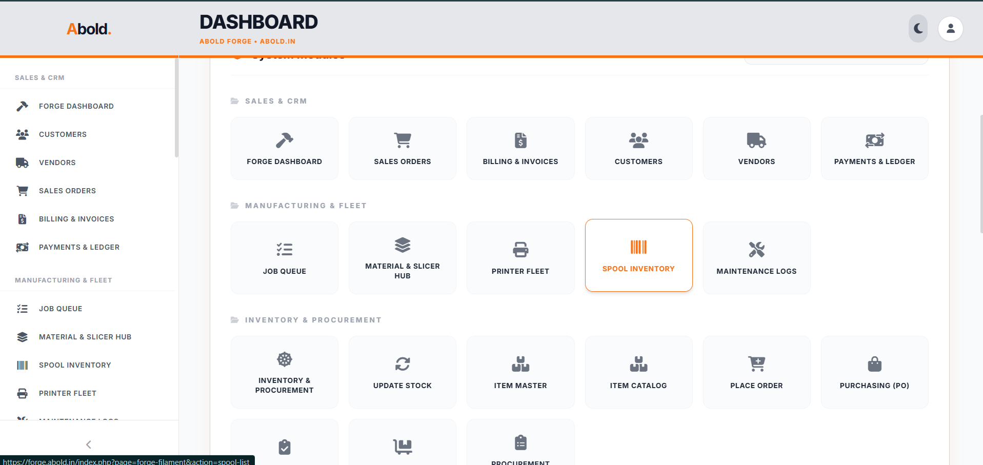 Abold Forge Dashboard