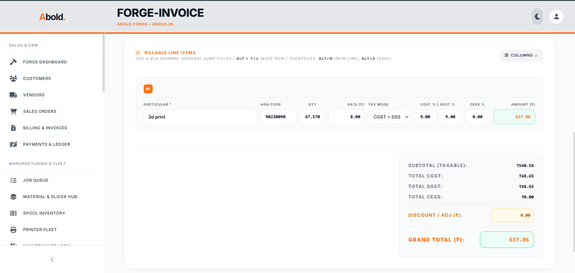 Abold Forge Billing